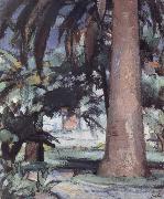 Samuel John Peploe Palm Trees,Antibes Spain oil painting artist